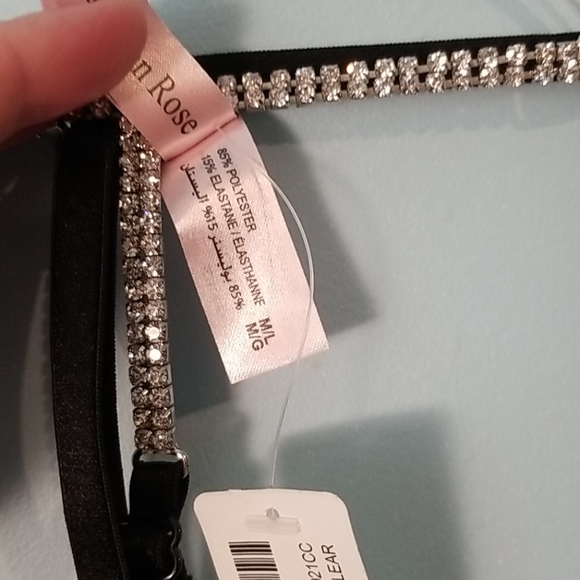 La vie en rose black and silver sparkly garter belt size M/L NWT - Picture 5 of 5